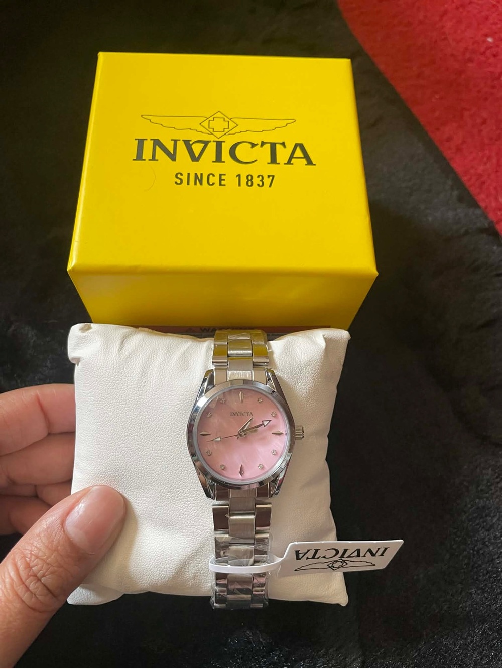 Invicta Silver Bracelet Watch with Pink Dial